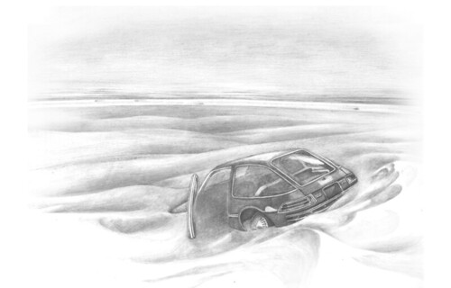 AMC Pacer in the quick sands by F. Manlik
