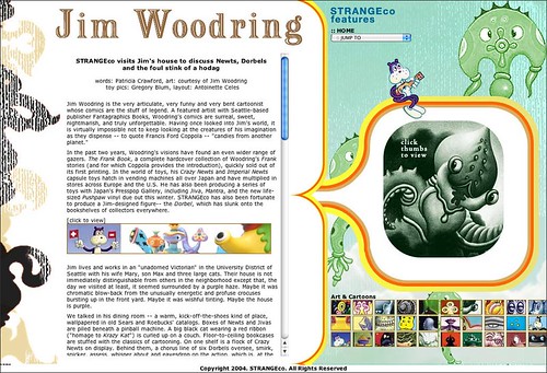 Jim Woodring feature page for STRANGEco.com